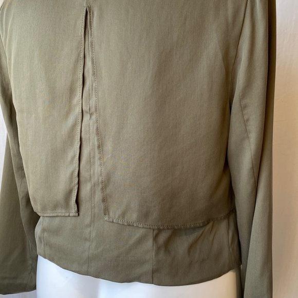 BCBG Maxazria, Double-Layer Long Sleeves Open-front Blazer, Forest Green, Large - Picture 4 of 5